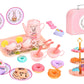 Pretend Play Tea Party Set with Dessert and Carrying Case for Role Play