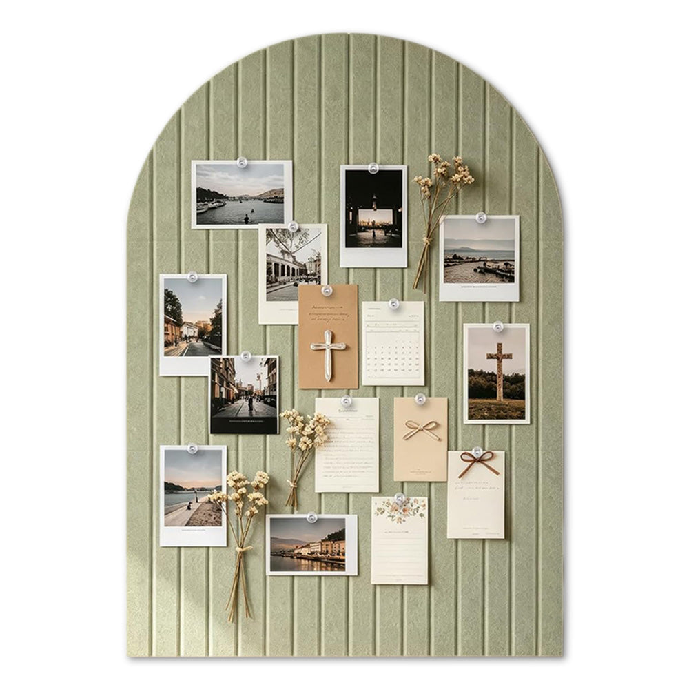 Large Arched Felt Bulletin Board with 30 Push Pins for Home Office School