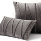2PCS Velvet Bandage Stripe Cushion Cover Set Throw Pillow Cases for Sofa-Grey