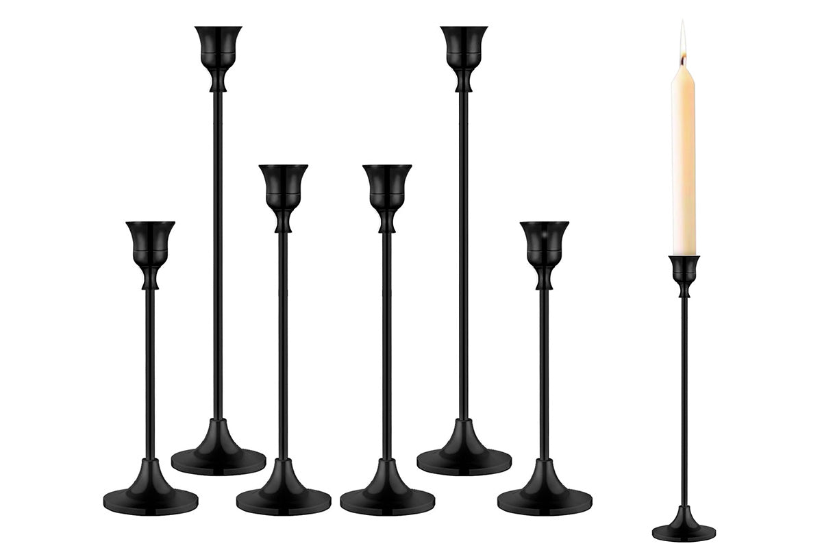 6PCS Vintage Candlestick Holders Set for Wedding Dinner Party Home Decoration