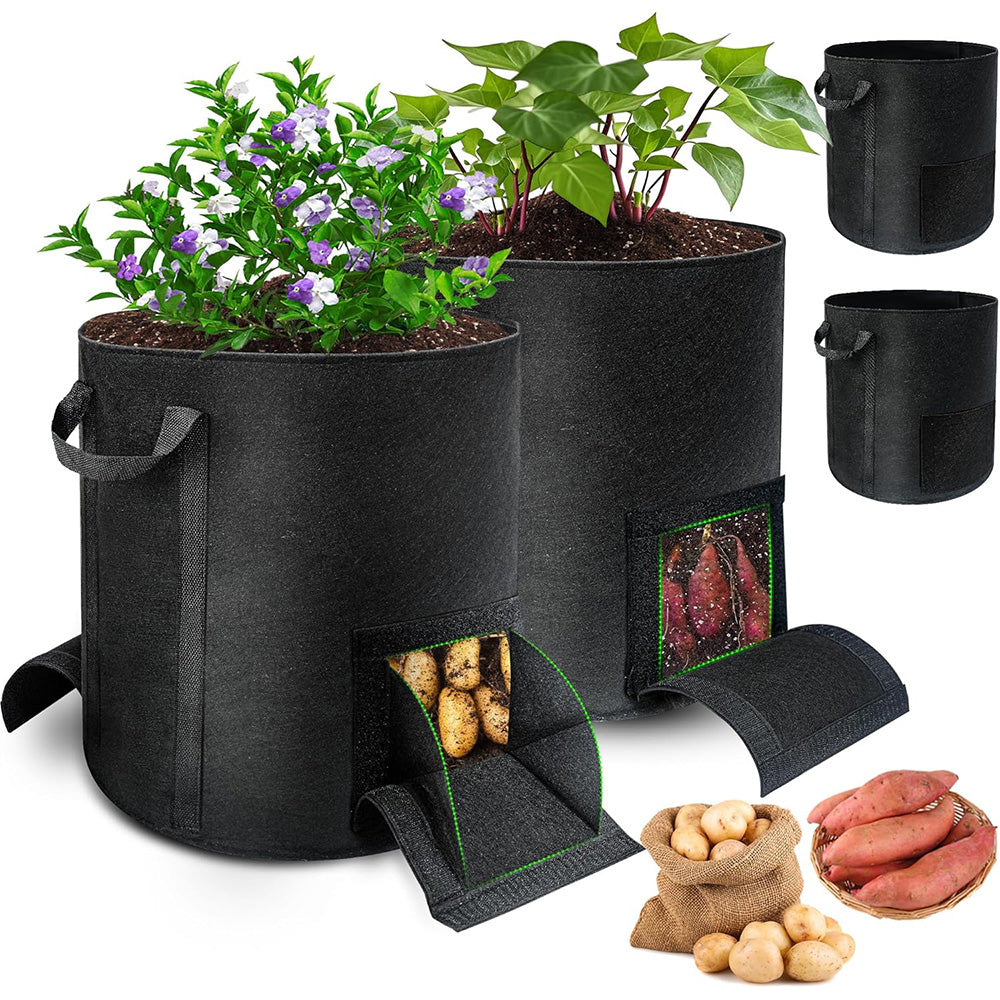 4X15 Gallon Potato Grow Bags Fabric Planter Pot with Handle