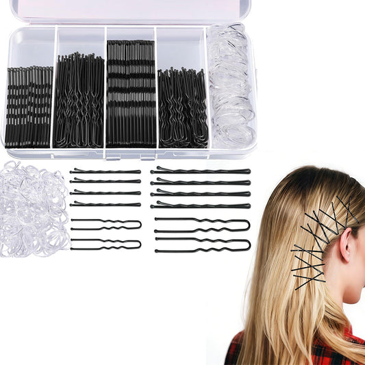 Hair Pins Set with Storage Box Bobby Pins & U Shaped Hair Clips Kit for Bun Updo Styling