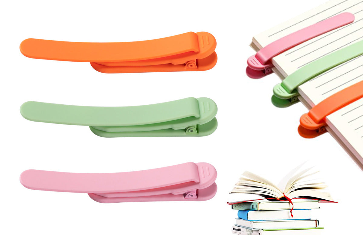 3Pcs Automatic Bookmark Silicone Book Marks for Reading Women