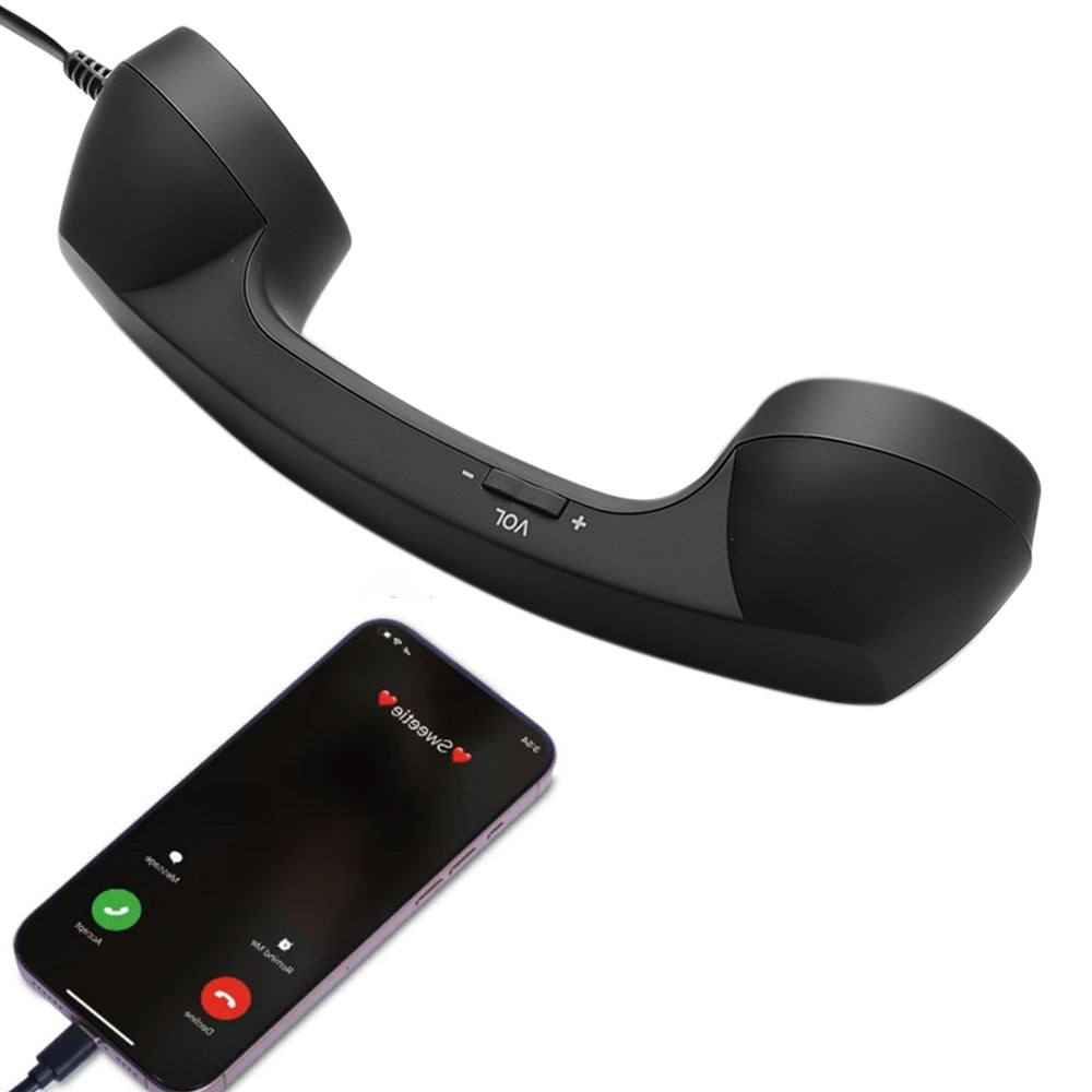 1M Retro Wired Handheld Telephone Handset with Microphone Type C Plug for Smartphones PC