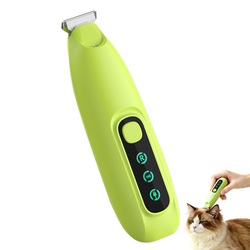 Pet Electric Paw Hair Trimmer with 18mm Ceramic Blade and LED Light