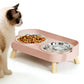 Elevated Double Stainless Steel Pet Food and Water Bowl Set