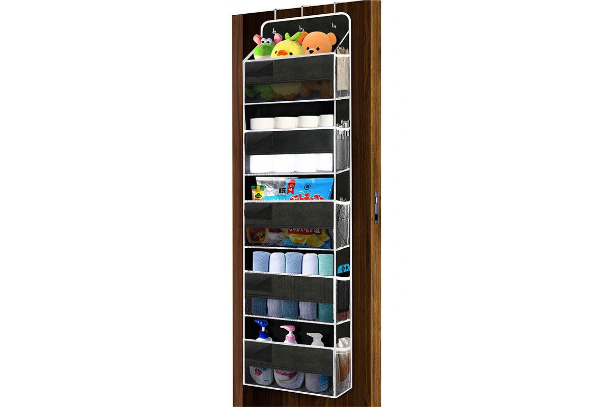 5-Tier Over the Door Hanging Storage Organizer with 10 Side Mesh Pockets