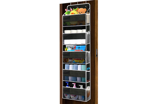 5-Tier Over the Door Hanging Storage Organizer with 10 Side Mesh Pockets