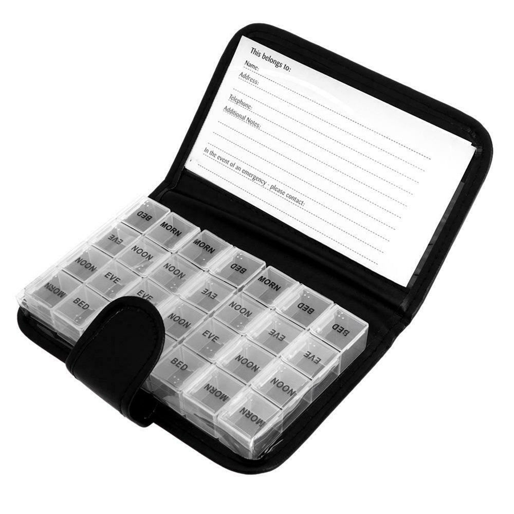 Weekly Pill Organizer Individual Medicine Containers for Vitamins Supplements