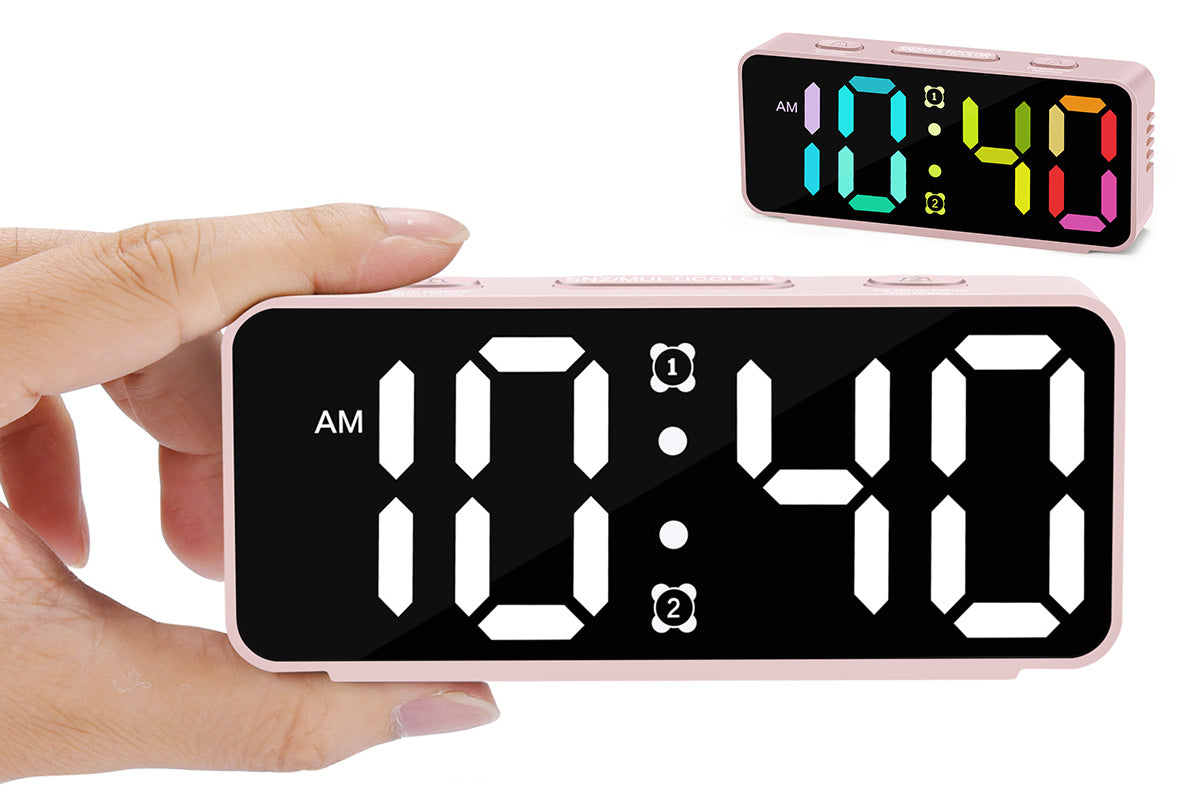 Small Digital Alarm Clock with 6 Dimmers and 5 Alarm Volumes for Bedrooms