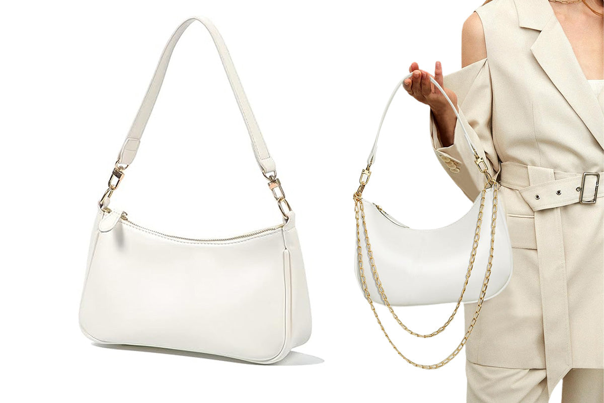 Shoulder Bag With Both Chain And Strap Design Underarm Purse Handbag For Women