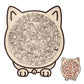 135 Pieces Colored Cat Shaped Wooden Jigsaw Puzzle With Stand For Cat Lovers