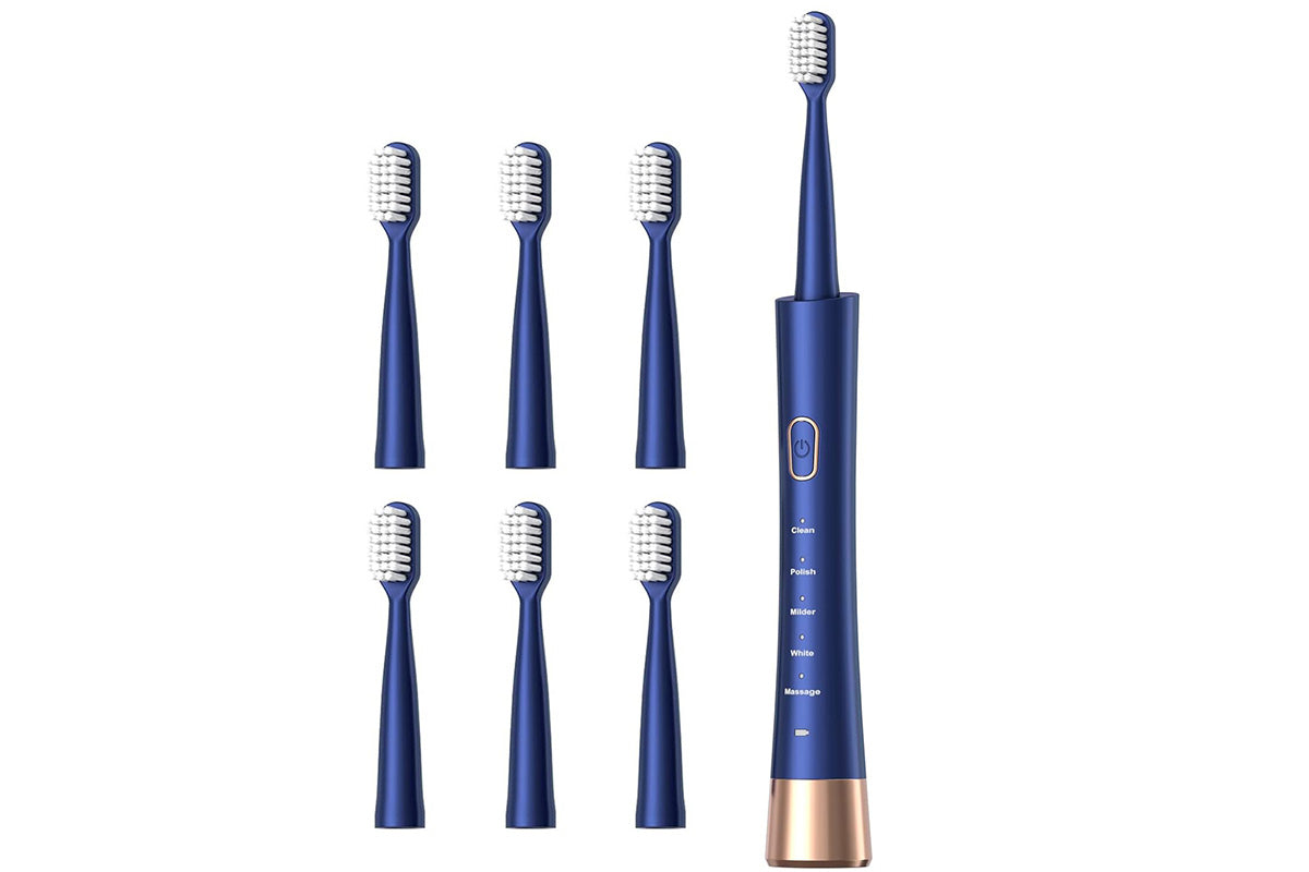 Electric Toothbrush for Adults with 6 Brush Heads and Smart Timer Sonic Toothbrush