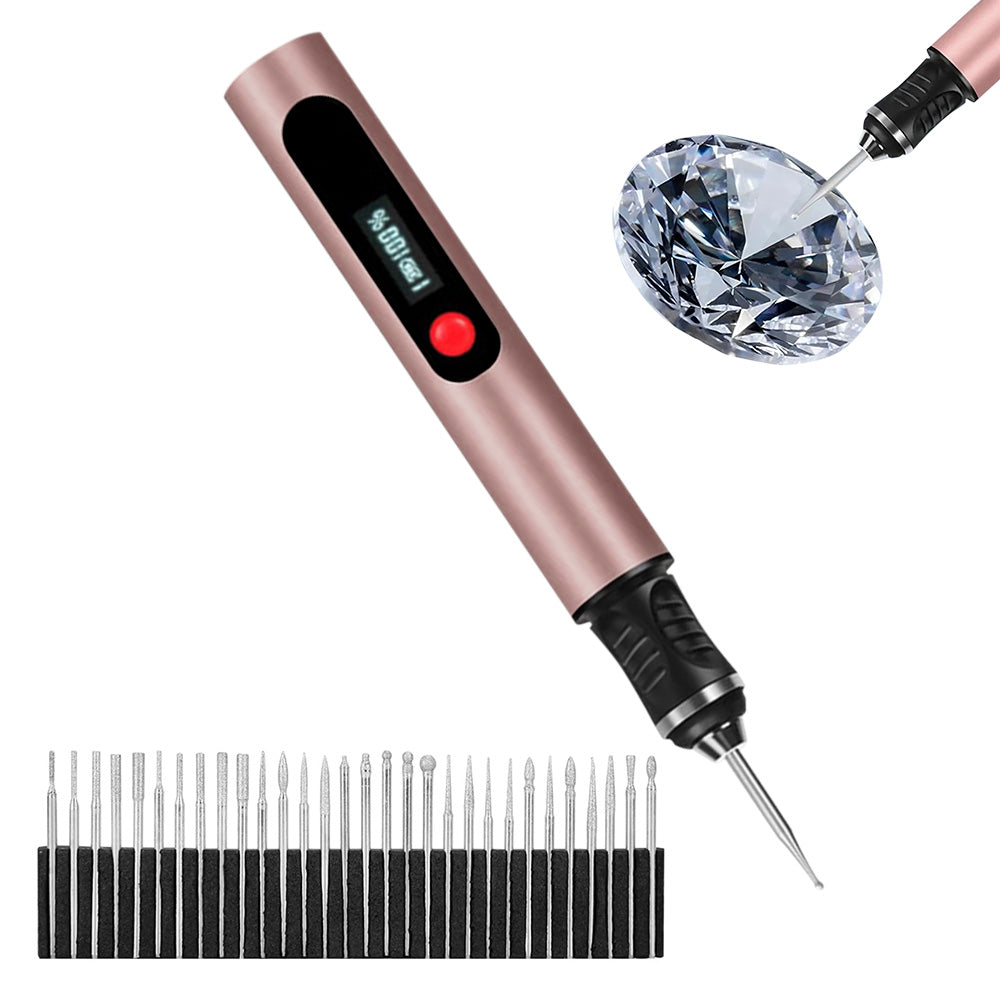 Electric Engraving Pen with 30 Bits 3-Speed Adjust Engraving Pen for Metal Wood Glass