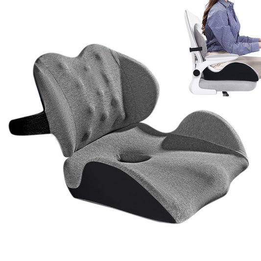 Memory Foam Seat Cushion Lumbar Support Pillow Chair Pad for Office Car