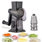 Rotary Vegetable Chopper 3-Blade Cylinder Hand-Cranked Slicer Shredder Grater