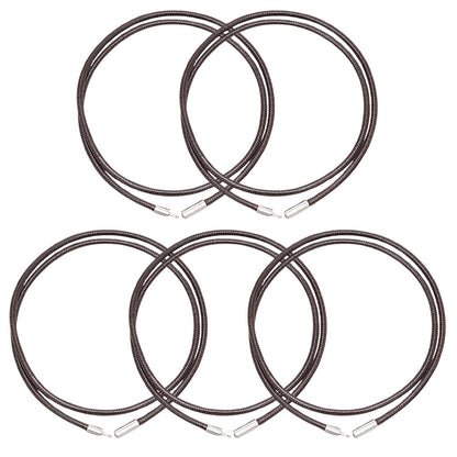 5Pcs 3mm Braided Necklace Cord Adjustable Rope with Copper Buckle for DIY Jewelry-Coffee