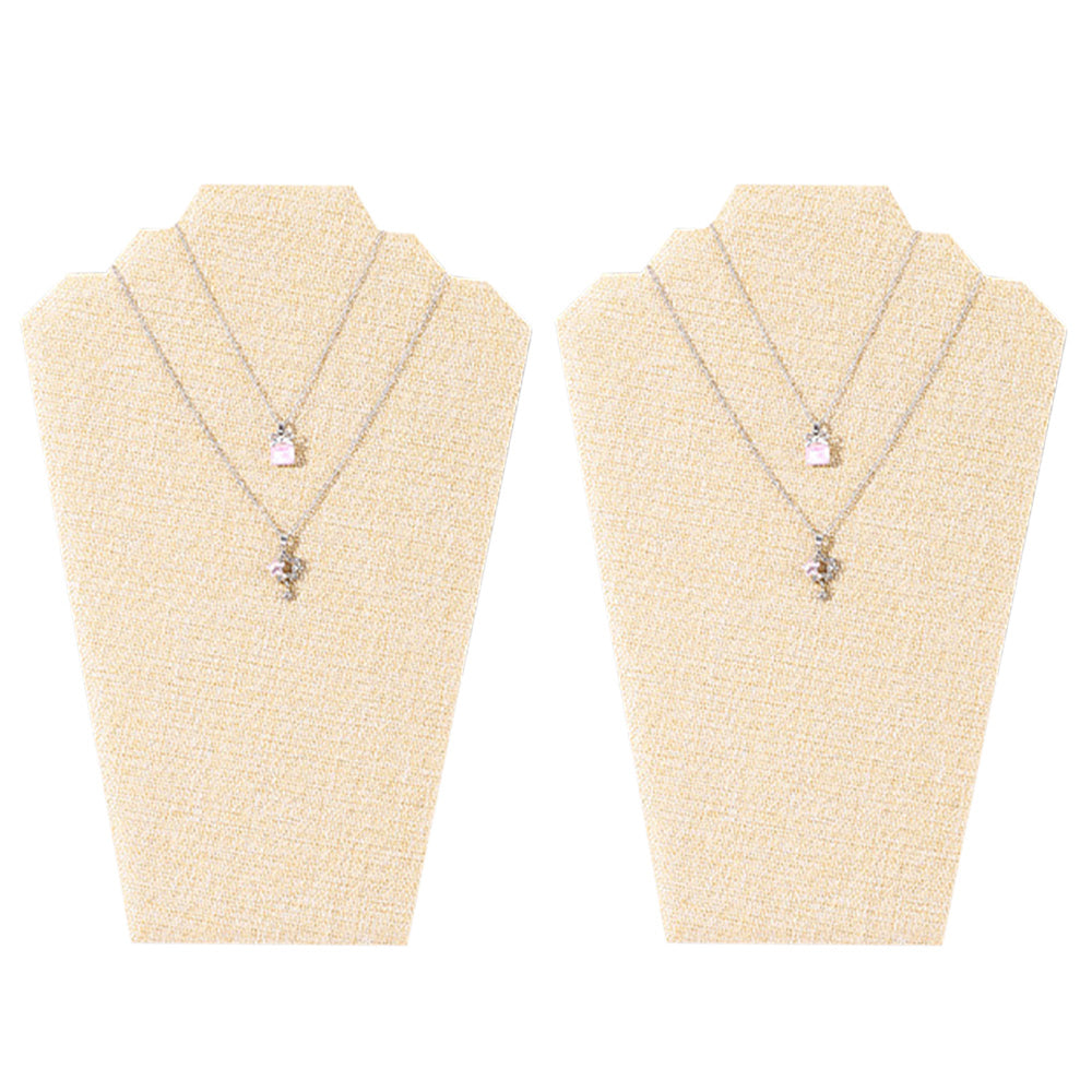2Pcs Foldable Flannel Necklace Jewelry Bust Display Stands