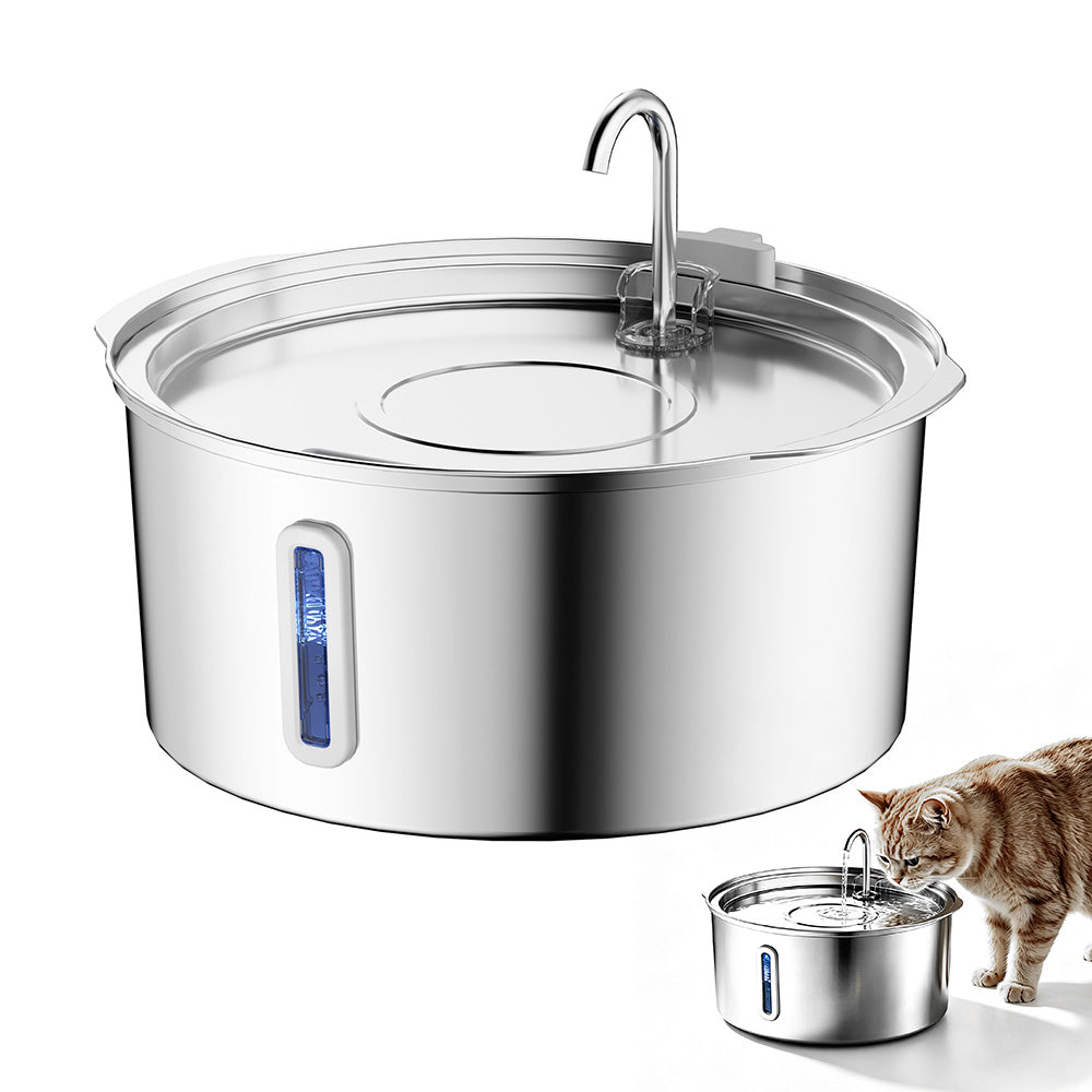 7L Stainless Steel Automatic Pet Water Fountain for Cats and Dogs