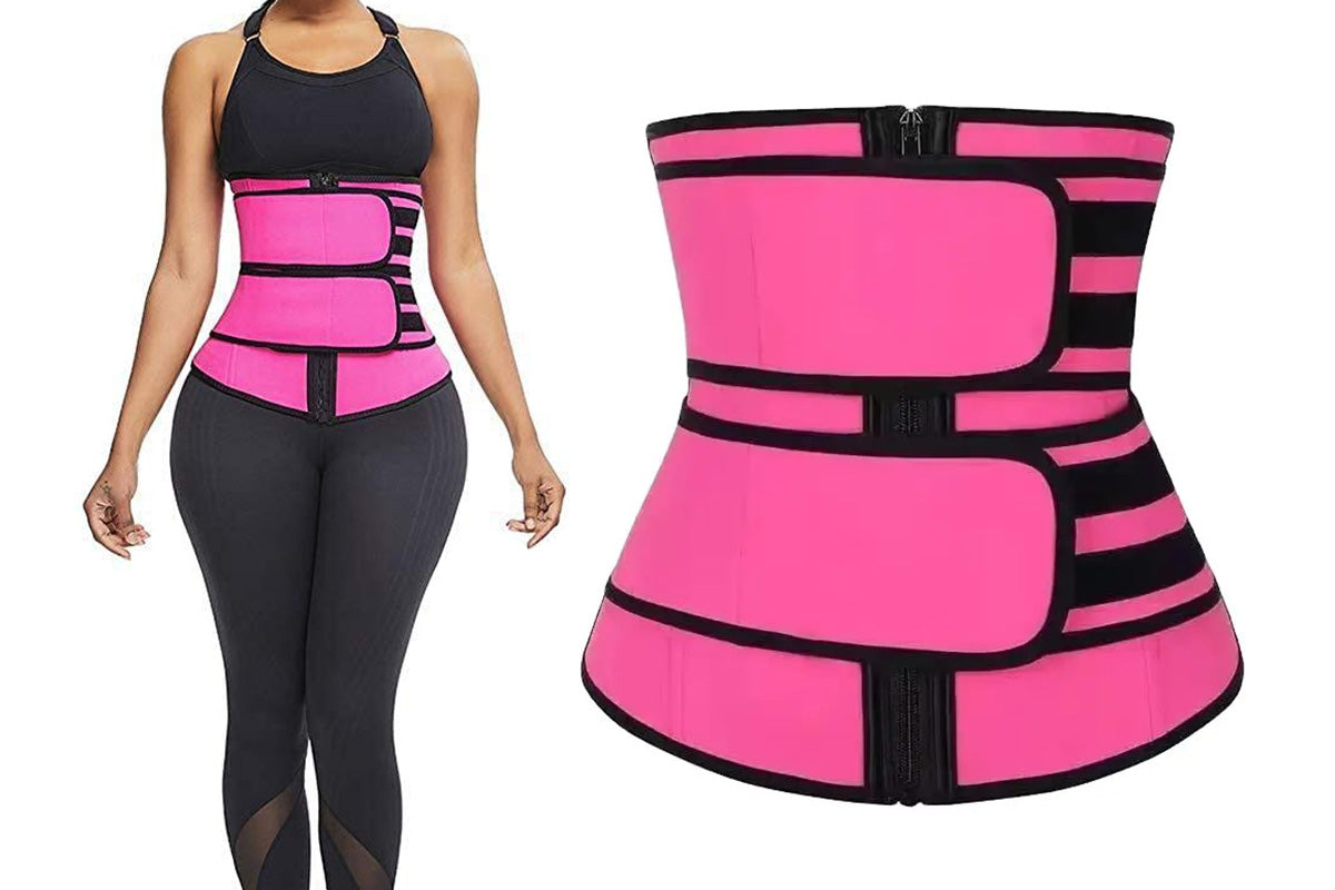 Sweat Waist Trainer for Women Sauna Sweat Belt Slim Body Shaper Corset-Red