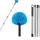 High Reach Blue Cobweb Duster With Extension Pole Spider Web Brush For Outdoor