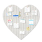 75x74cm Heart Shaped Felt Photo Message Display Board with Adhesive Dots