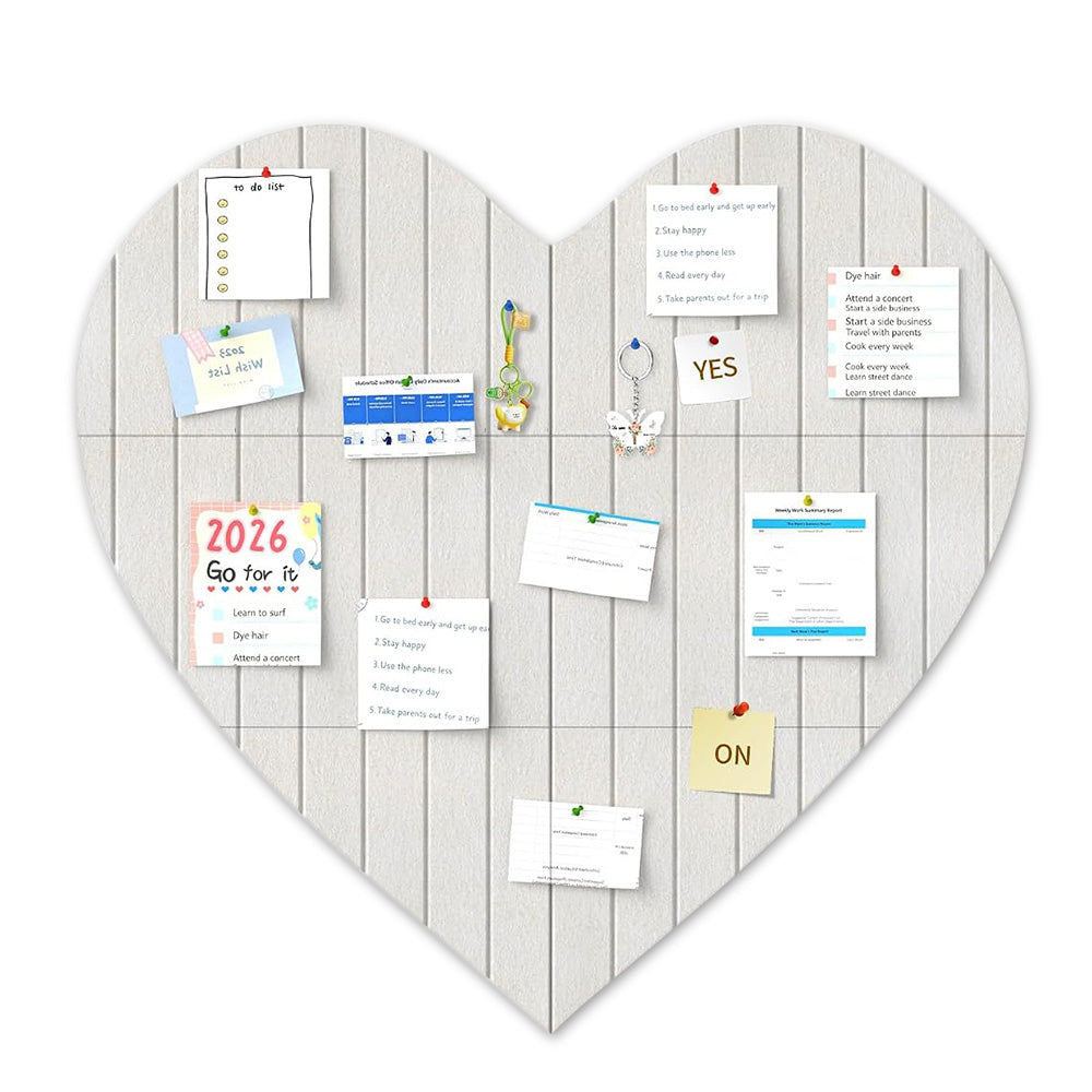 75x74cm Heart Shaped Felt Photo Message Display Board with Adhesive Dots