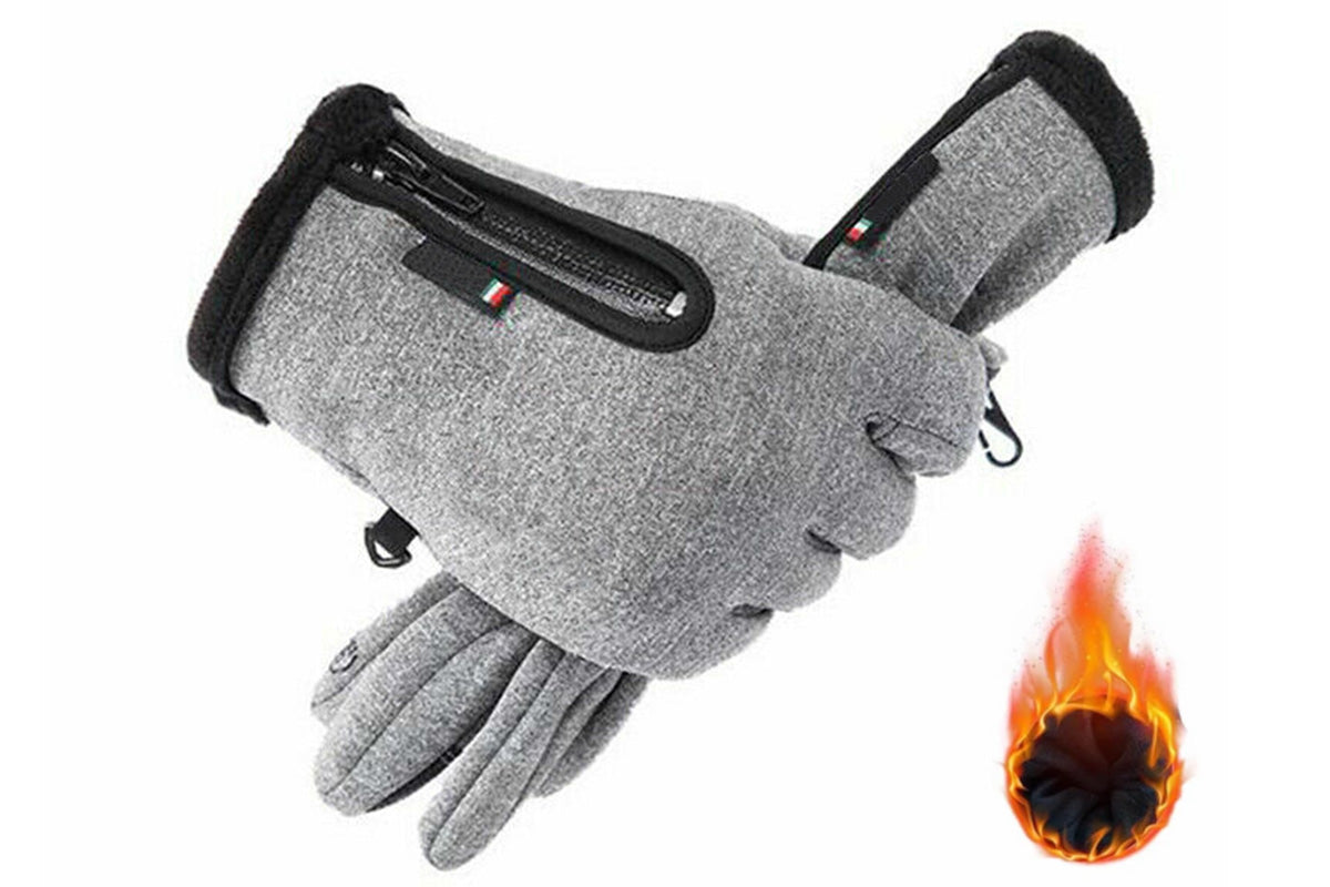 Winter Gloves Thermal Touch Screen Windproof Warm Outdoor Cold Weather for Men Women-Grey