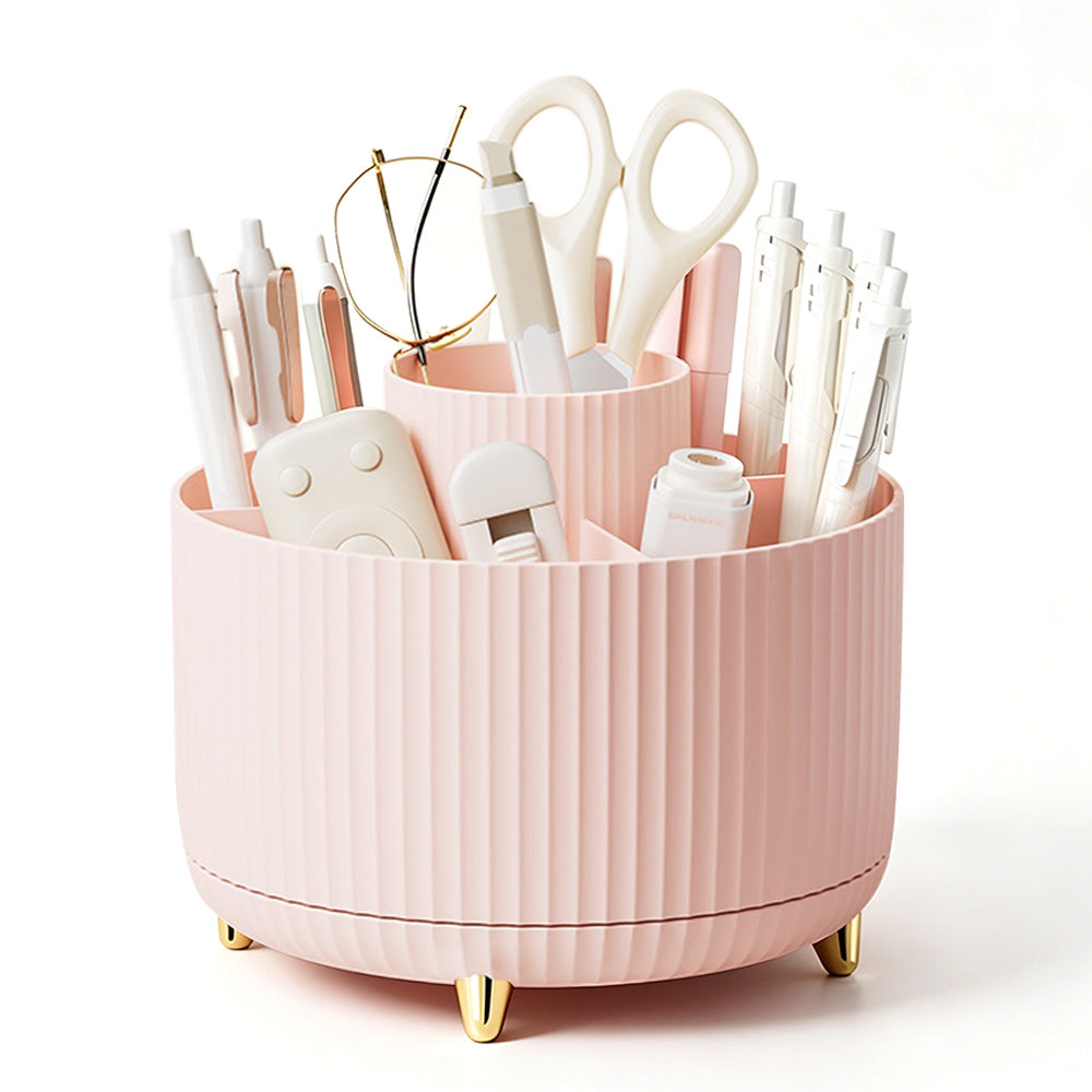 360 Degree Rotating Desk Organizer with 4 Slots For Pencil and Pen Holder