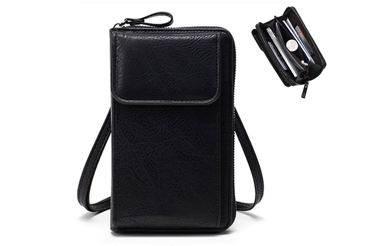 PU Leather Women Pouch Bag Mobile Phone Bag Crossbody Purse Wallet Shoulder Bag