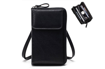 PU Leather Women Pouch Bag Mobile Phone Bag Crossbody Purse Wallet Shoulder Bag