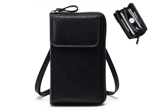 PU Leather Women Pouch Bag Mobile Phone Bag Crossbody Purse Wallet Shoulder Bag