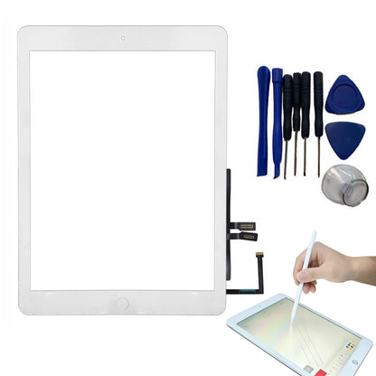 Replacement Glass Screen Compatible with iPad 5th to 9th Gen with Repair Tools-White