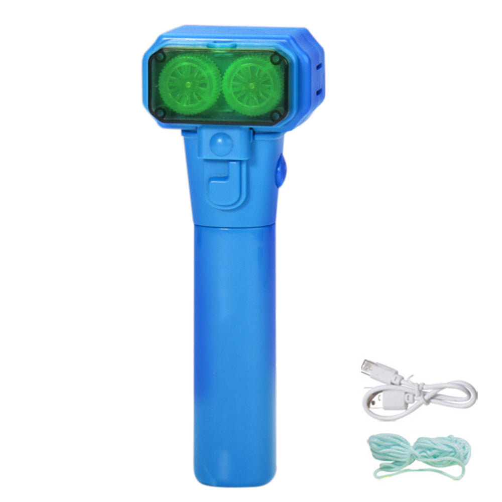 Handheld Double Wheel Rope Launcher Glow In the Dark Lasso Loop Fidget Toy