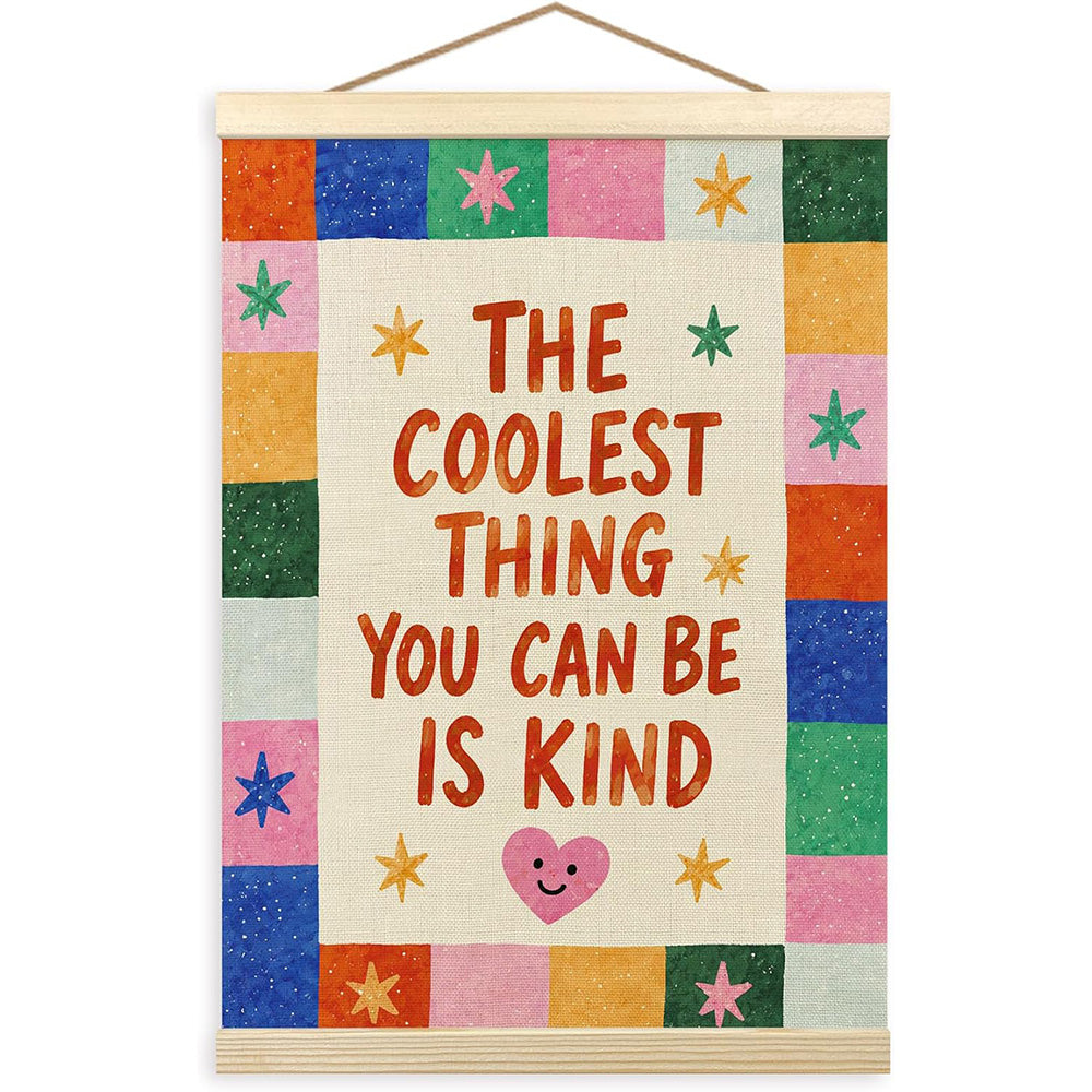 Colorful Inspirational Words Art Prints with Hanging Cord for Home Office Classroom