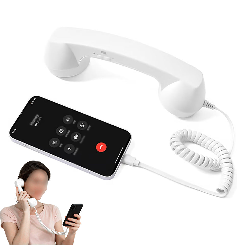Retro Type C Wired Phone Handset with Microphone for Phones Computers