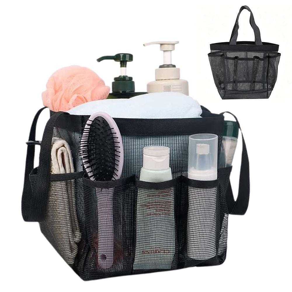 Mesh Shower Caddy Bag Hanging Toiletry Organizer For Travel And Gym