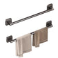 2Pcs 60cm Self-Adhesive Towel Holder Hand Towel Rack No Drilling Robe Hooks Towel Rail