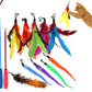 Interactive Cat Toy Set Telescopic Cat Wand with Feather Replacement Pack for Indoor Cat Play