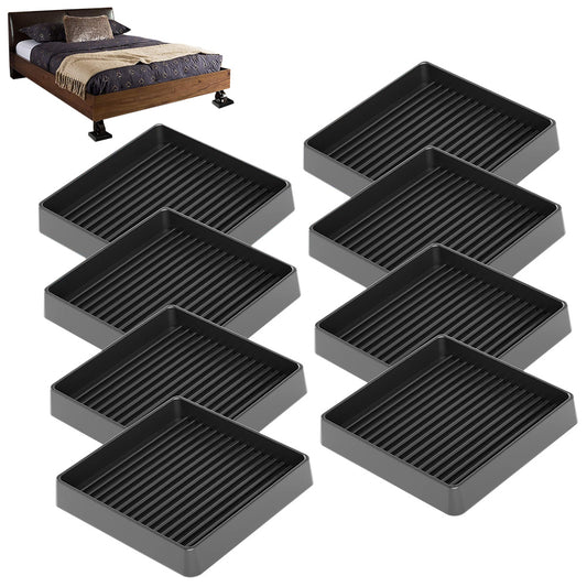 8 Pack Rubber Furniture Leg Floor Protectors with Anti Slip Textured Base