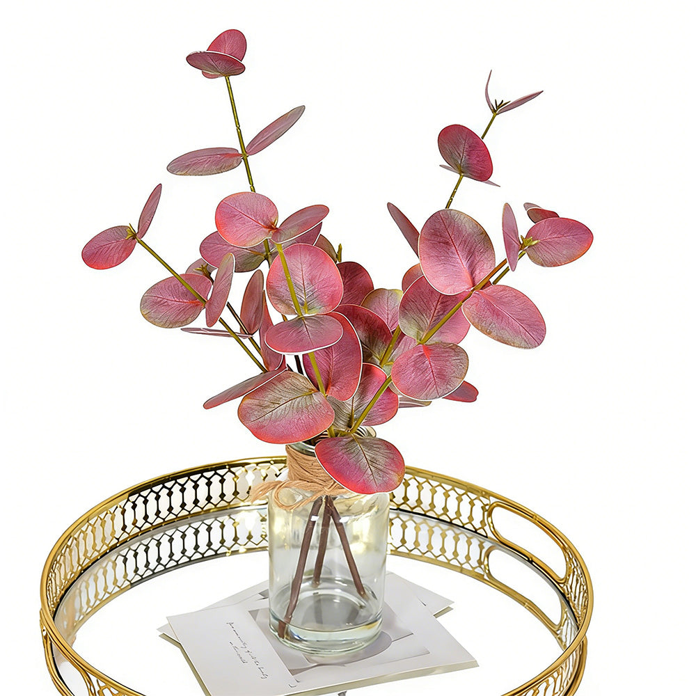 Realistic Artificial Eucalyptus Plant 3-Branch Faux Water Decorative Leaves