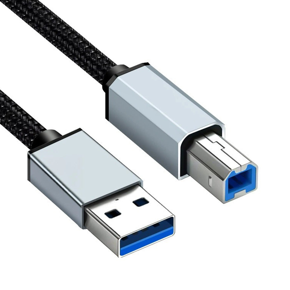 USB 2.0 Printer Cable Type C to USB 2.0 and USB to USB 2.0 1.5m Braided Cord for Scanner