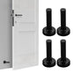 4 Pack Stainless Steel Door Stop Strong Adhesive No-Drill with Rubber Bumper