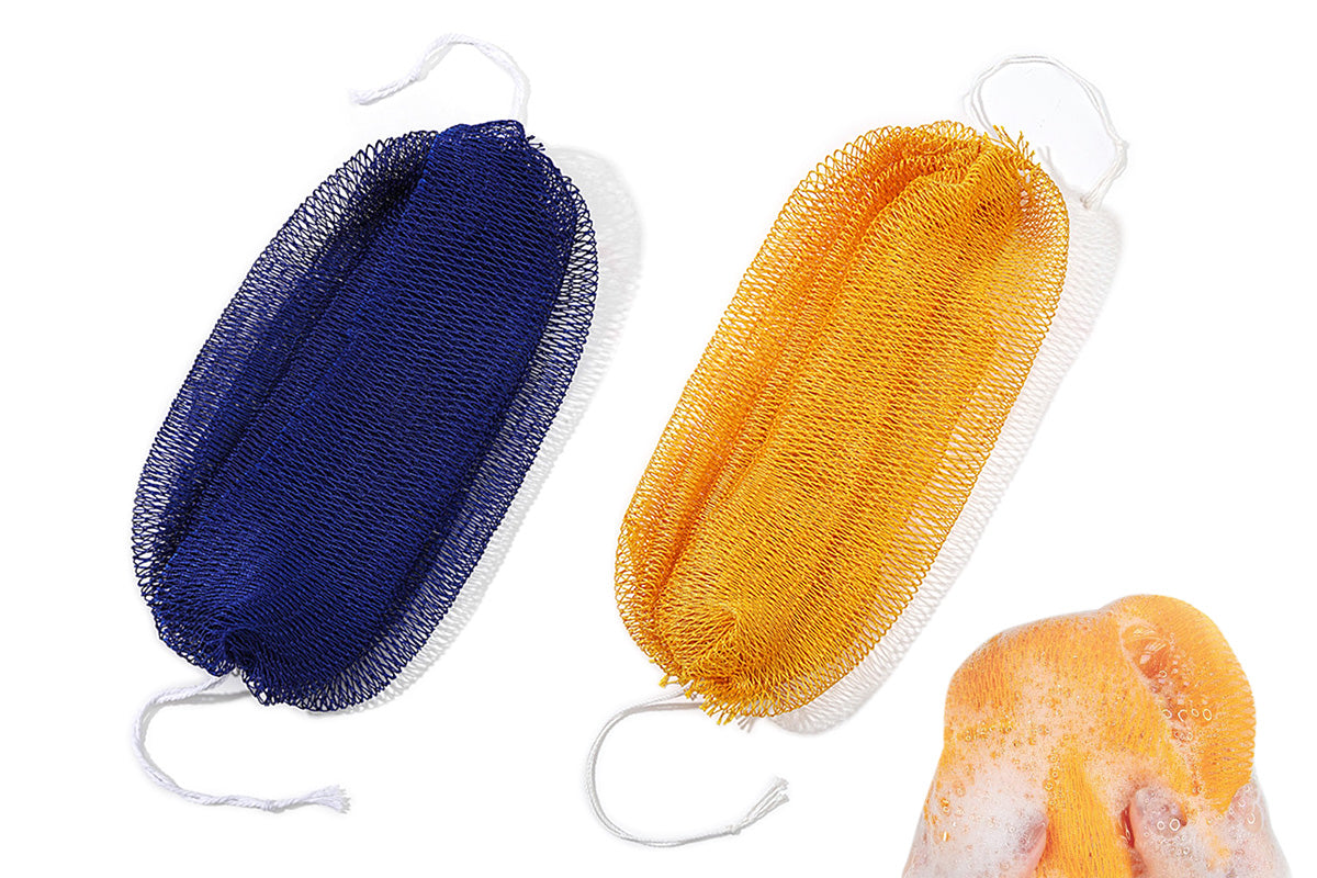 2PCS African Net Sponge Body Scrubber for Exfoliating and Bathing