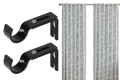 2PCS Curtain Rod Brackets Adjustable Wall Mounts Hang Curtain Rod Holders
