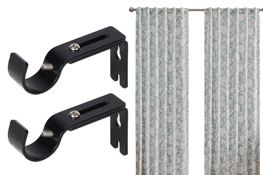 2PCS Curtain Rod Brackets Adjustable Wall Mounts Hang Curtain Rod Holders