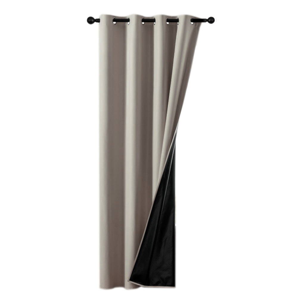 Blackout Curtain Panel with Black Liner Heat & Light Blocking Drapes
