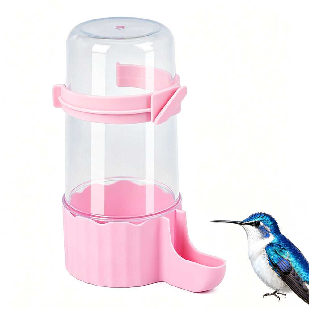 Bird Waterer Automatic Gravity Drinking Fountain for Cage with Anti Drowning Tray
