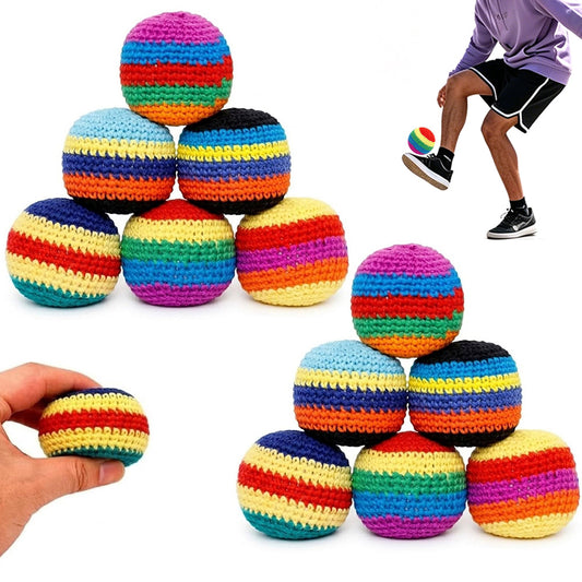 Funny Crochet Footbag Woven Kickball Soft Knitted Kick Balls Juggling Balls for Outdoor Play