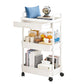 3 Tier Rolling Utility Cart with Removable Drawer for Kitchen Snack Craft